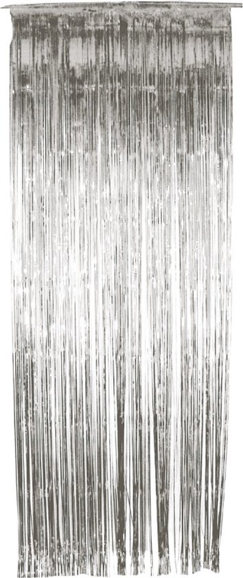 Folie deurgordijn zilver versiering 244 x 91 cm