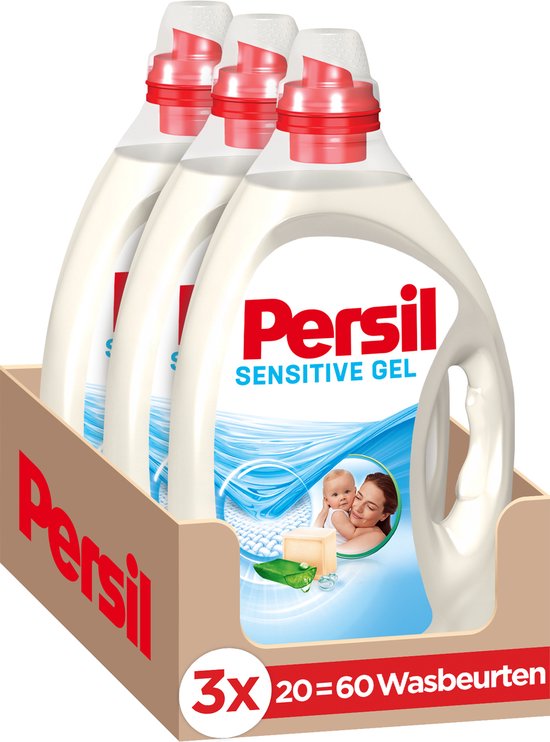 Persil Gel Sensitive - Vloeibaar Wasmiddel - Gevoelige Huid en Baby - Voordeelverpakking - 3 x 20 wasbeurten