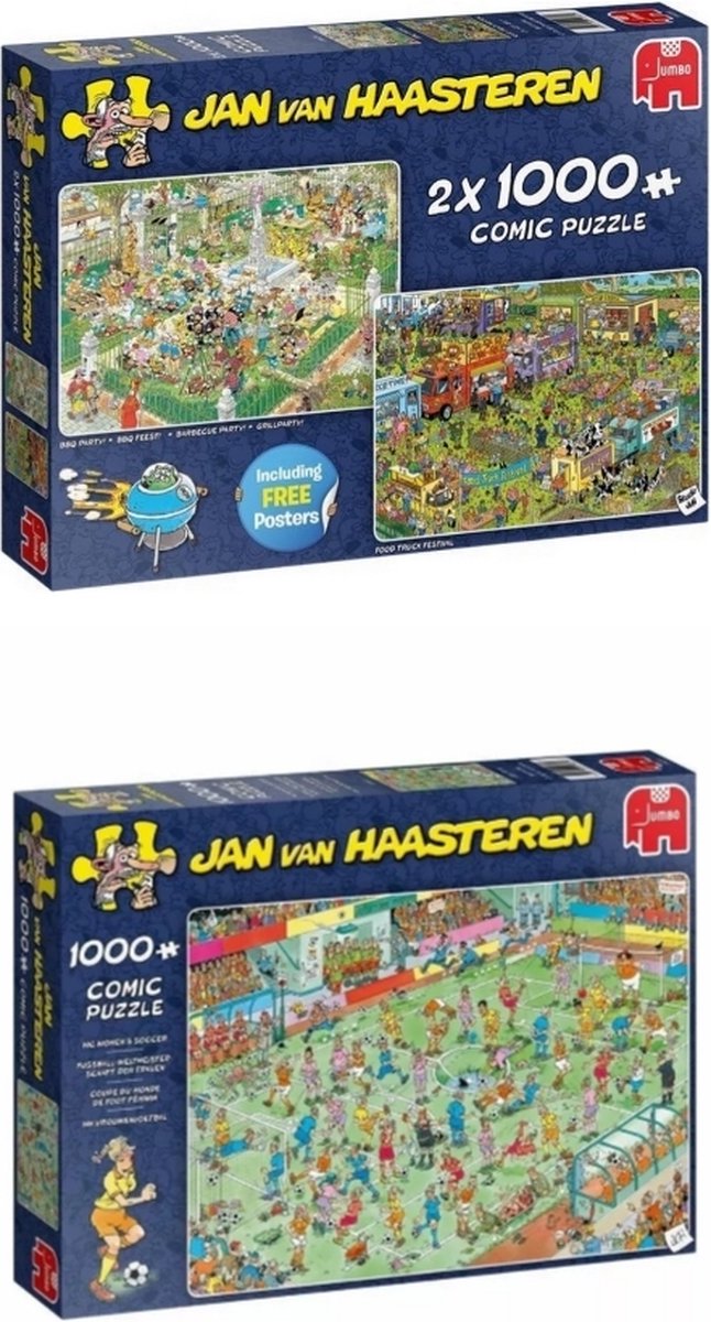 Jan van Haasteren Puzzelbundel 2 stuks 2 in 1 BBQ feest en