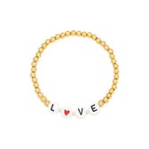 Yehwang - Armband met het woord LOVE - Stainless Steel - Goudkleurig - Vrouwen