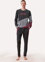 Feyza - Pyjama Set Voor Heren, Lange Mouwen, Grijs - XL