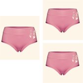 Dames slips 3 pack 9033 met strikje L oudroze