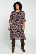 Paprika Dames Lange jurk in bedrukte plissévoile - Jurk - Maat 48