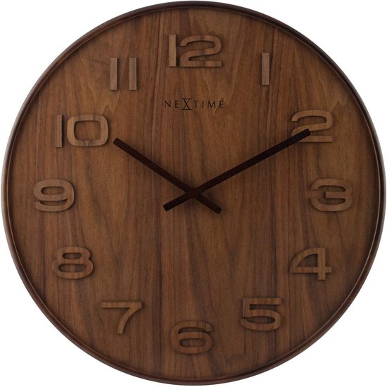 NeXtime Wood Wood Big wandklok hout