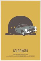 JUNIQE - Poster met kunststof lijst Goldfinger -13x18 /Geel & Grijs