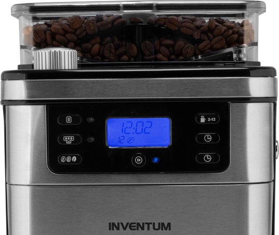 Inventum KZ915GD - Grind & brew koffiezetapparaat - RVS/Zwart | bol.com