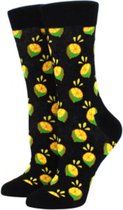 Printed Socks – One size – Unisex – Limoen Print Zwart