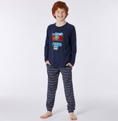 Woody pyjama jongens - koe - donkerblauw - 212-2-QRL-Z/885 - maat M