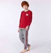 Woody pyjama jongens - wasbeer - rood - 212-2-QTR-Z/477 - maat 164