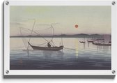 Walljar - Ohara Koson - Boat Sunset - Muurdecoratie - Plexiglas schilderij
