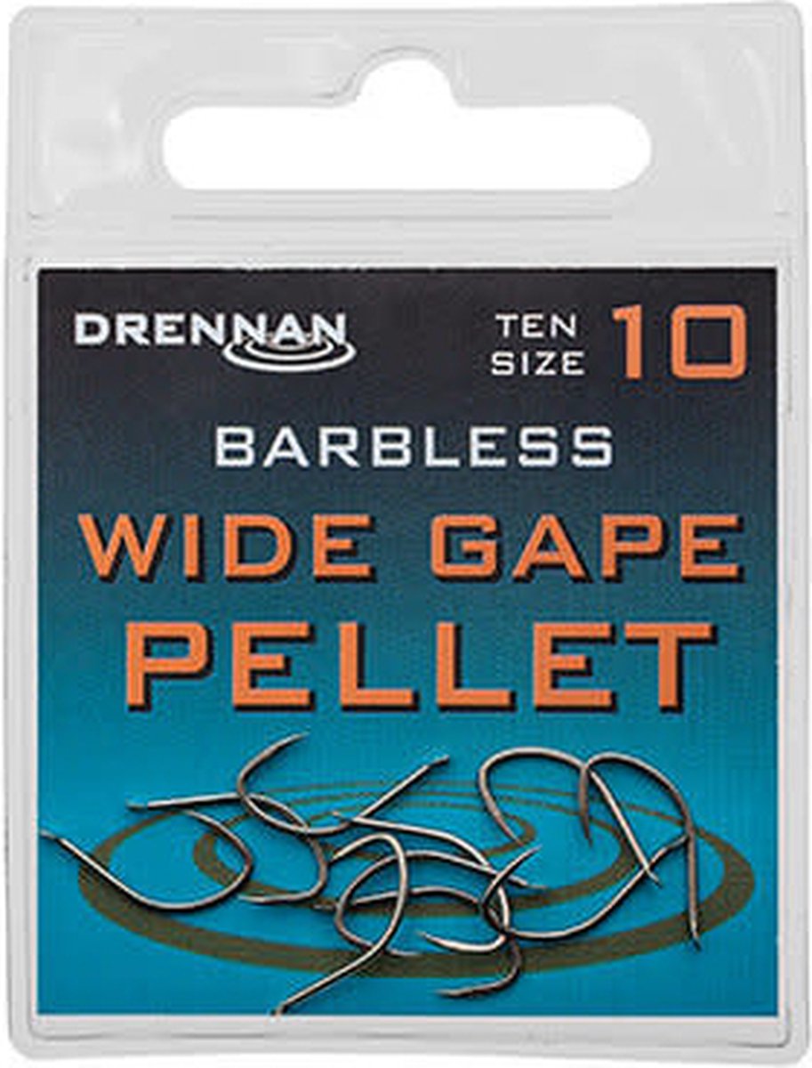 Drennan Barbless Wide Gape Pellet (10 pcs) - Maat : 14