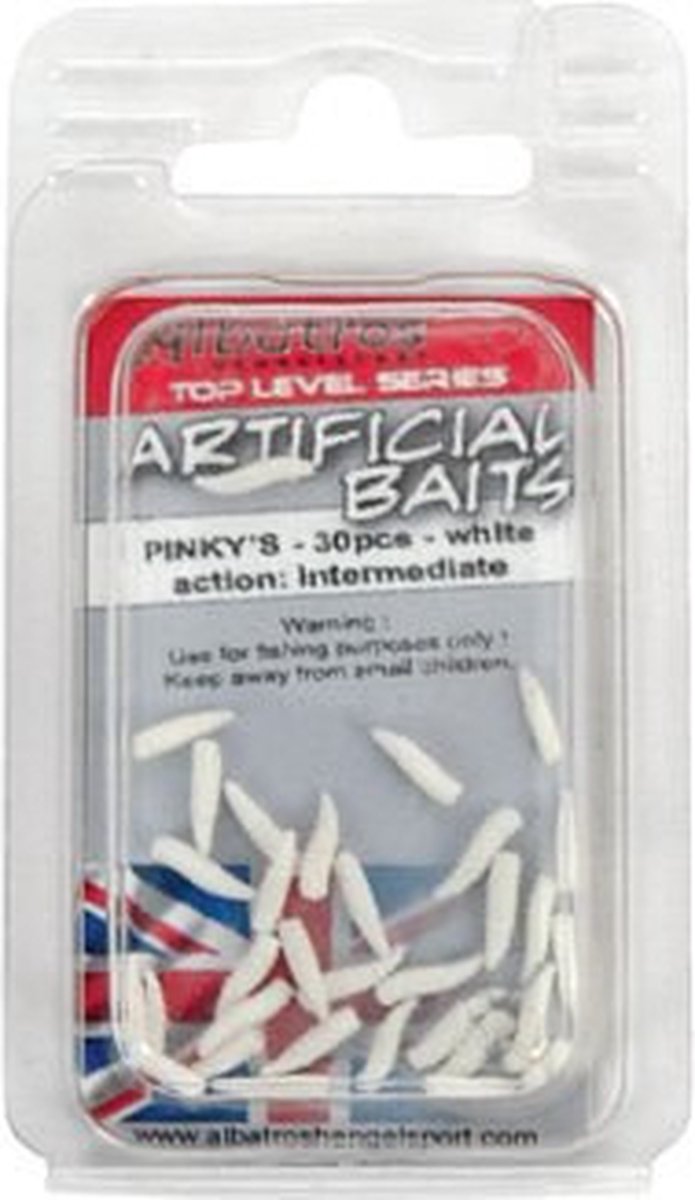 Albatros Artificial Baits Pinky's (30 pcs) - Kleur : White