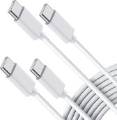 USB C kabel - usb c naar usb c kabel 1m wit 2 pack Laadkabel USB C kabel Hoge Snelheid | voor Geschikt voor Samsung S22 / S22 Ultra / S21 / S21 Ultra / S20 / S20 Ultra / S10