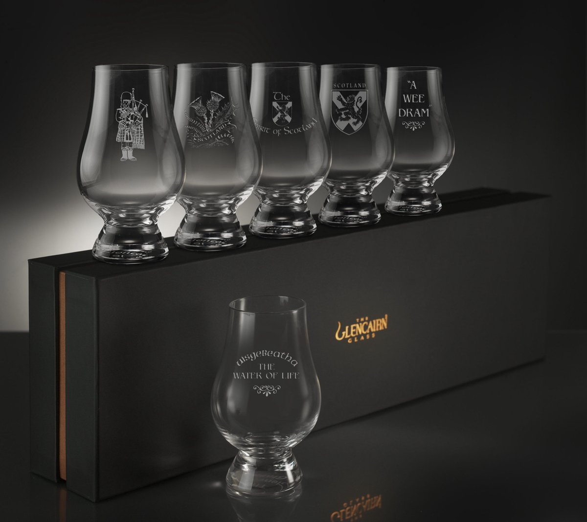 Whiskyglazen gegraveerd SCOTLAND 6 stuks - Glencairn Crystal Scotland