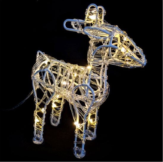 Rendier kerst decoratie met LEDverlichting 21 cm type 2