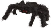 Halloween - Horror griezel spin zwart 20 x 28 cm - Grote harige nep spin - Halloween thema decoratie/accessoires