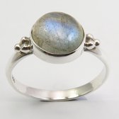 Natuursieraad -  925 sterling zilver labradoriet ring maat 19.00 - luxe edelsteen sieraad - natuursteen