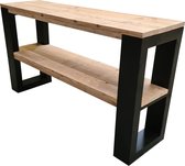 Wood4you - Side table New Orleans steigerhout 130Lx78HX38D cm zwart