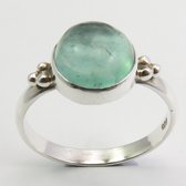 Natuursieraad -  925 sterling zilver groen apatiet ring maat 19.00 mm - boho edelsteen sieraad - natuursteen ring