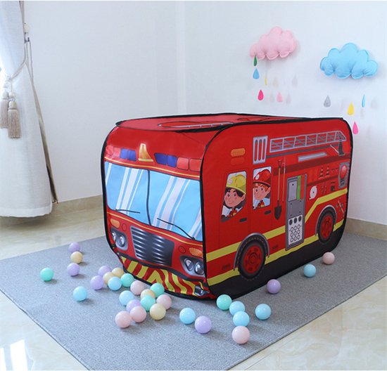 TDR-kinder auto tent -speelhuistent- opvouwbare tent - Brandweerwagen 112*70*75CM — afbeelding 3