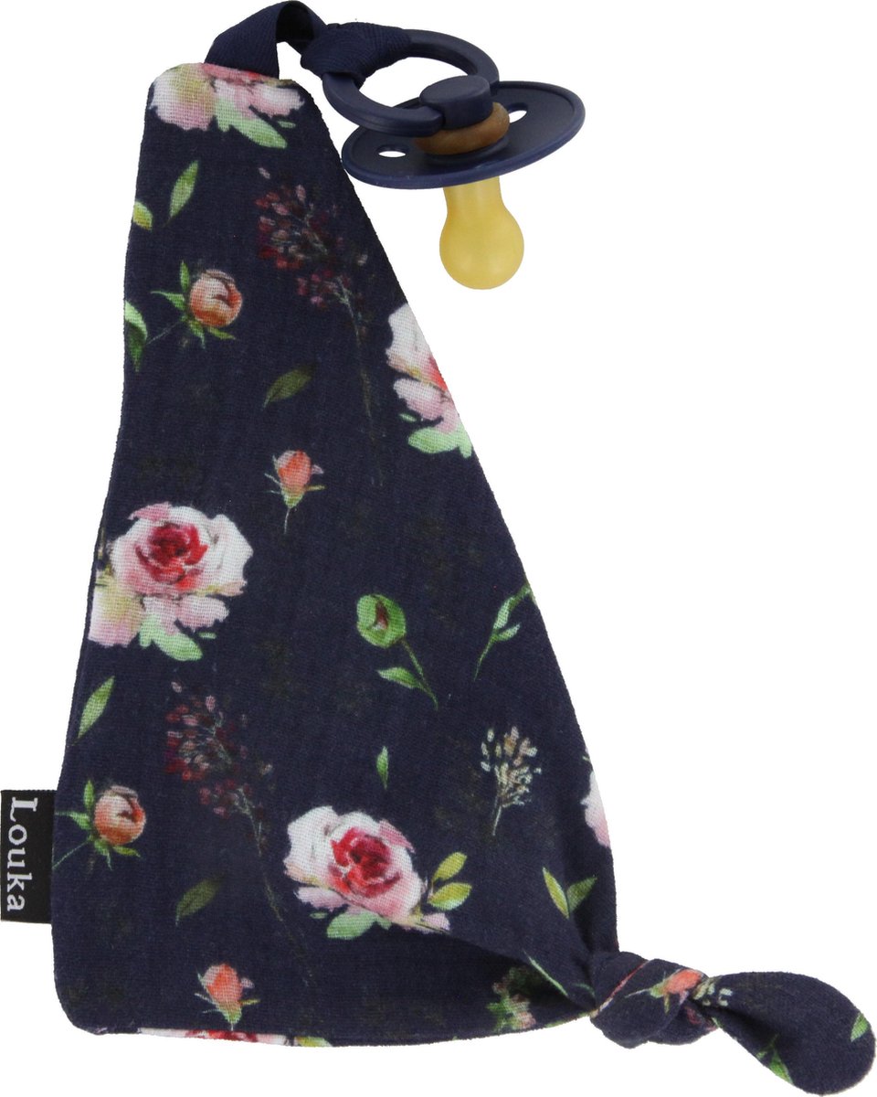 Goedkoopste Louka Speendoekje driehoek roos blauw - hydrofiel katoen - speenknuffel - excl. Bibs speen