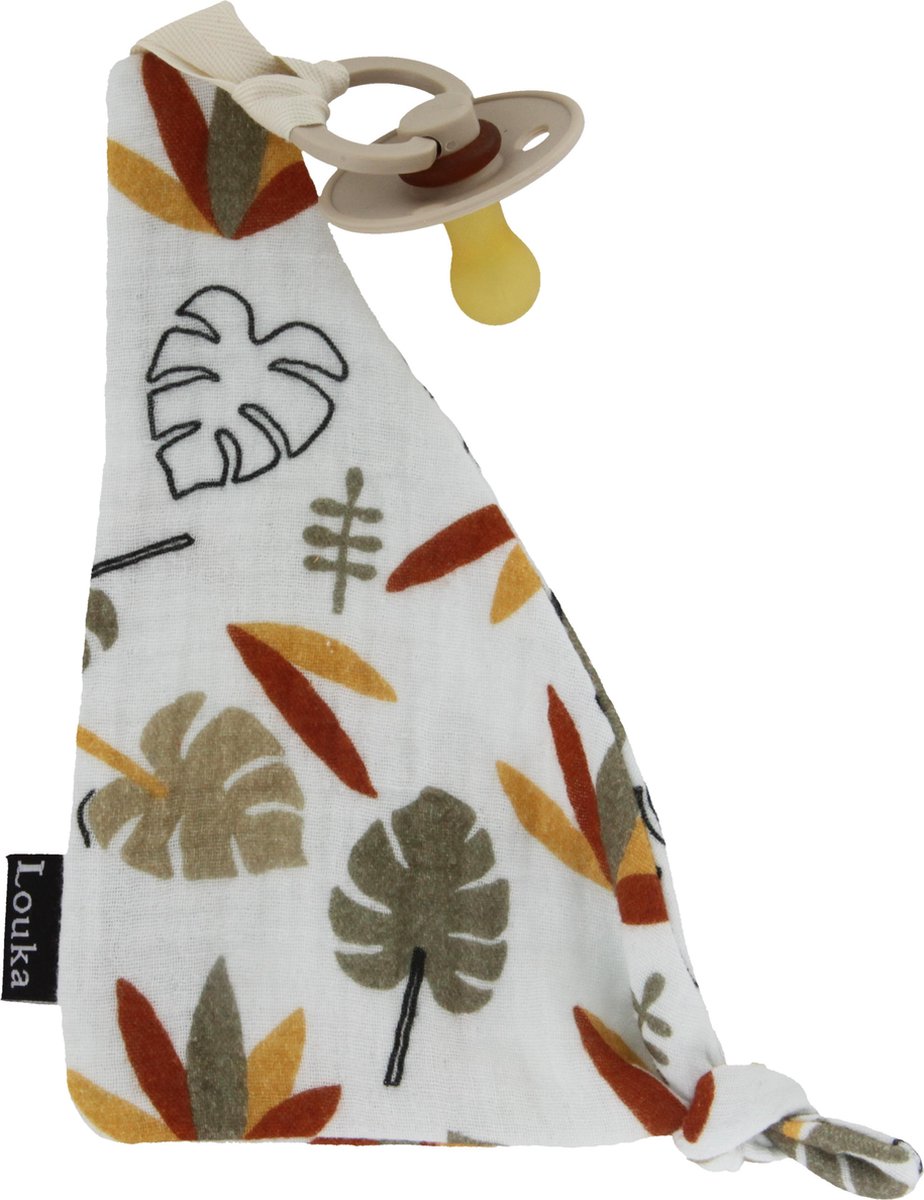 Louka Speendoekje driehoek blaadjes - hydrofiel katoen - speenknuffel - excl. Bibs speen Louka Speendoekje driehoek blaadjes - hydrofiel katoen - speenknuffel - excl. Bibs speen