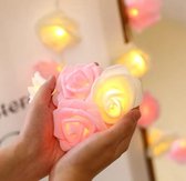 Led lampjes slinger - Bloemen - 3 meter - 20 lichtjes - Rozen - Wit en roze gemengd - Bruiloft of Babyshower - Batterij