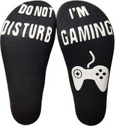 Winkrs - Game sokken zwart - met witte antislip opdruk "Do not disturb, I'm gaming"