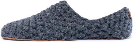 Kingdom of Wow - Sloffen Laag Unisex Wol Barefoot Charcoal Grijs Maat 41/42 - Handgemaakt