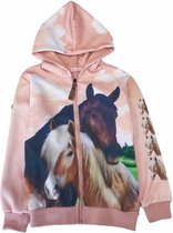 Meisjes vest roze met paarden print voor meisjes 98/104