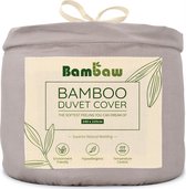 Bamboe Dekbedovertrek | 240 x 220cm | Ultrazacht | Grijs | Eco Dekbedhoes  | Luxe Bamboe Beddengoed | Hypoallergeen Dekbedovertrek | Puur Bamboe viscose rayon Dekbedhoes | Ultra-ad