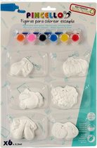 schilderset vruchten junior 6 cm gips wit 13-delig