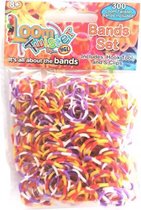 loombandjes junior rubber paars/rood 300-delig