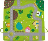 verkeerskleed dorp 100 x 100 x 4 cm groen