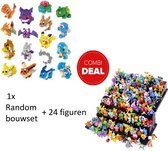 24 pokemon figuurtjes + 1 pokemon bouwset - speelgoed - 6 kaarten - figuren - Combi Deal