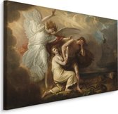 Schilderij - Benjamin West , De verbanning van Adam en Eva, multi-gekleurd, 4 maten, Reproductie