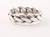 Zware zilveren ring met kabelpatroon - maat 22