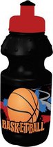 drinkfles Basketball jongens 350 ml rood/zwart