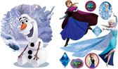 muursticker Frozen Elsa, Anna en Olaf 2 stickervellen