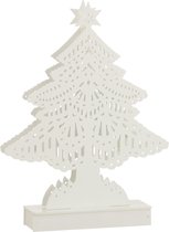 Deco Kerstboom Led Hout Wit Large Set van 2 stuks