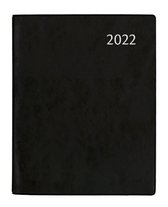 Aurora - bureau agenda - 2022 - week op 2 pagina's - ringband - zachte kaft - zwart - 17.5x22.5cm (A5+)