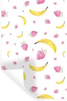 Muurstickers - Sticker Folie - Banaan - Aardbei - Waterverf - 20x30 cm - Plakfolie - Muurstickers Kinderkamer - Zelfklevend Behang - Zelfklevend behangpapier - Stickerfolie