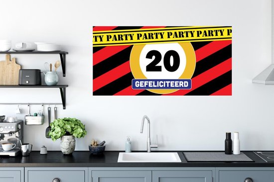 Stickers muraux - Anniversaire - Anniversaire - 20 ans - 120x60 cm - Feuille adhésive