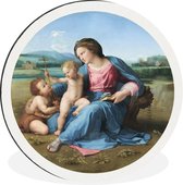 WallCircle - Wandcirkel - Muurcirkel - Alba Madonna - Raphael Raffaello - Aluminium - Dibond - ⌀ 120 cm - Binnen en Buiten XXL