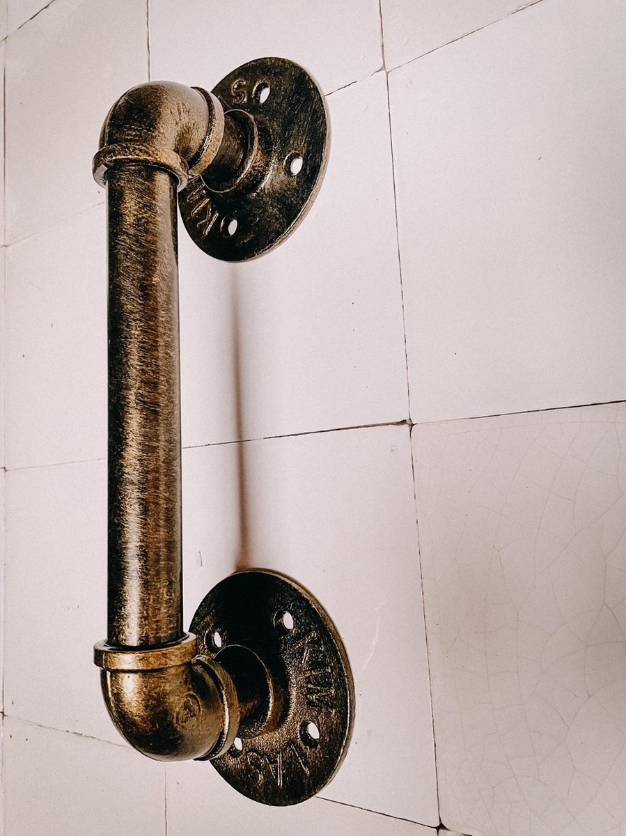 Handgreep vintage brons - deurgreep vintage brons - badkamer - douche - toilet - serie 12