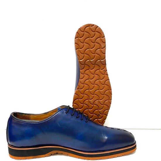 Chaussure homme en cuir avec semelle sneaker pointure 43 bleu | bol