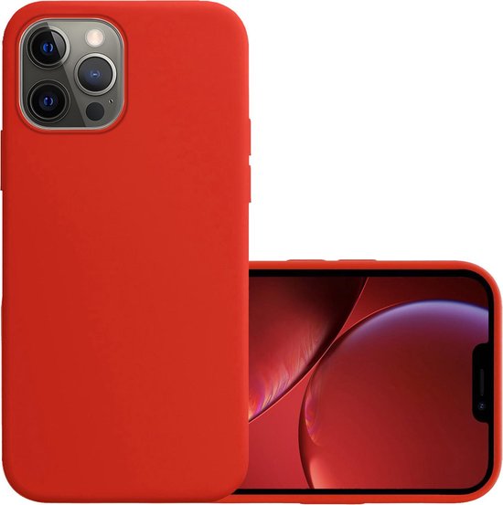 Hoes Geschikt voor iPhone 13 Pro Hoesje Cover Siliconen Back Case Hoes - Rood