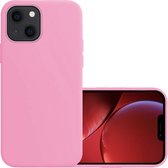 iPhone 13 Mini Hoesje Licht Roze Cover Silicone Case Hoes