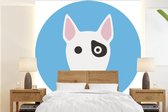 Papier peint photo peint vinyle - Un portrait d'un bull terrier largeur 240 cm x hauteur 260 cm - Tirage photo sur papier peint (disponible en 7 tailles)