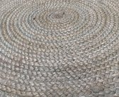 Rocaflor-Vloerkleed-Jute-rond-150cm-Pale Aqua-Ijsblauw